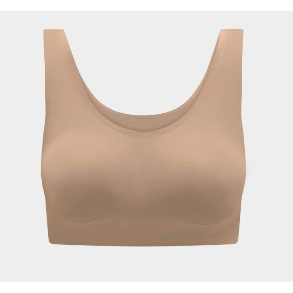 ThirdLove Smoothing Scoop Wireless Bra M Beige Nude Seamless Soft Removable Pads